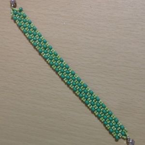 Checkered Green Bracelet 6.5"